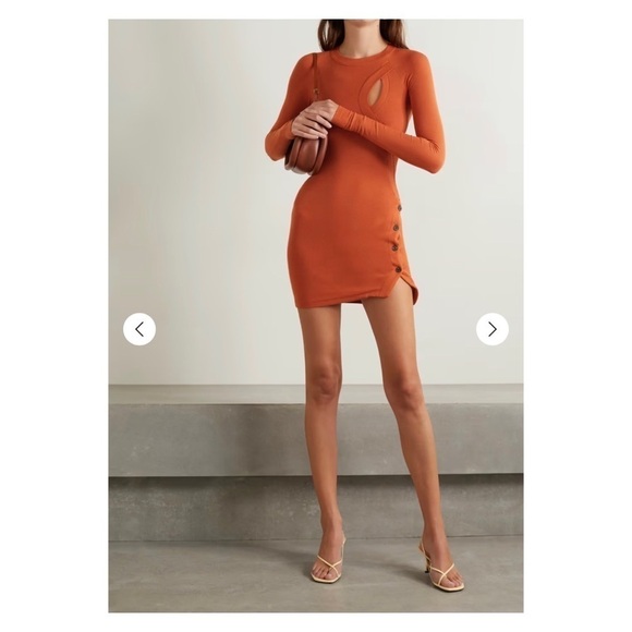 ALIX NYC Pratt Burnt Orange Cutout Long Sleeve Bodycon Mini Dress Size S NWT - Picture 8 of 16